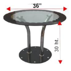 Round Table Black Glass Top