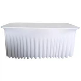 Catering Table with White Frill Lycra Cover