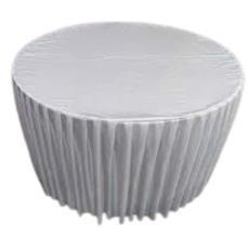 4 Seat Round Catering Table with Lycra White Frill Cover