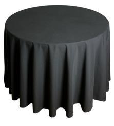 4 Seat Round Catering Table with Lycra Black Frill Cover
