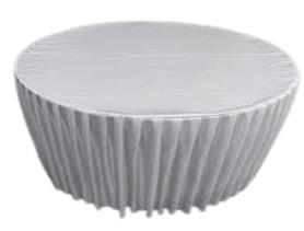 8 Seater Round Catering Table with White Frill & Butter Paper Top