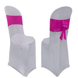 Plastic Chair with White Cover & Ribbon/Bow on Rent