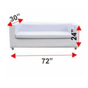 Box Sofa Three Seater White