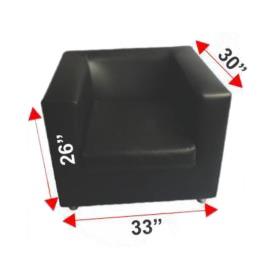 Box Sofa Single Seater Black