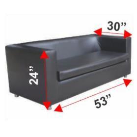 Box Sofa Two Seater Black