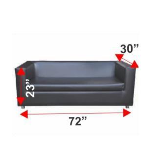 Box Sofa Three Seater Black
