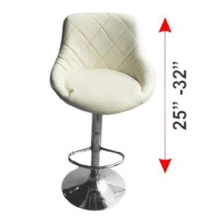 Bar Stool High Back Off White