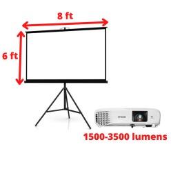 Projector with 6×8 Screen & Setup (Basic Indoor)