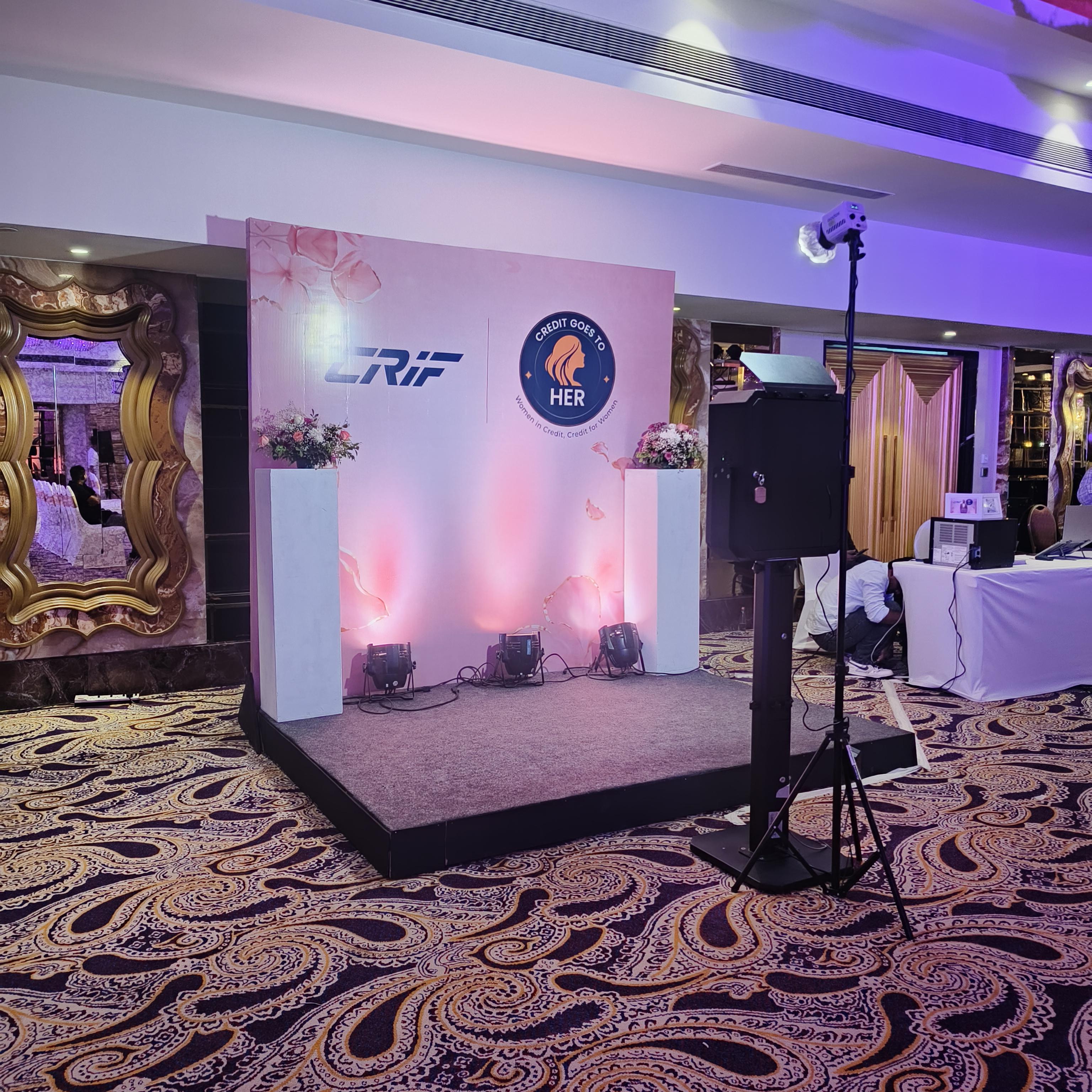 Corporate Event Setup at St. Regis Mumbai – Stage Rental, Sound, Lights & LED Setup for Women’s Day Celebration